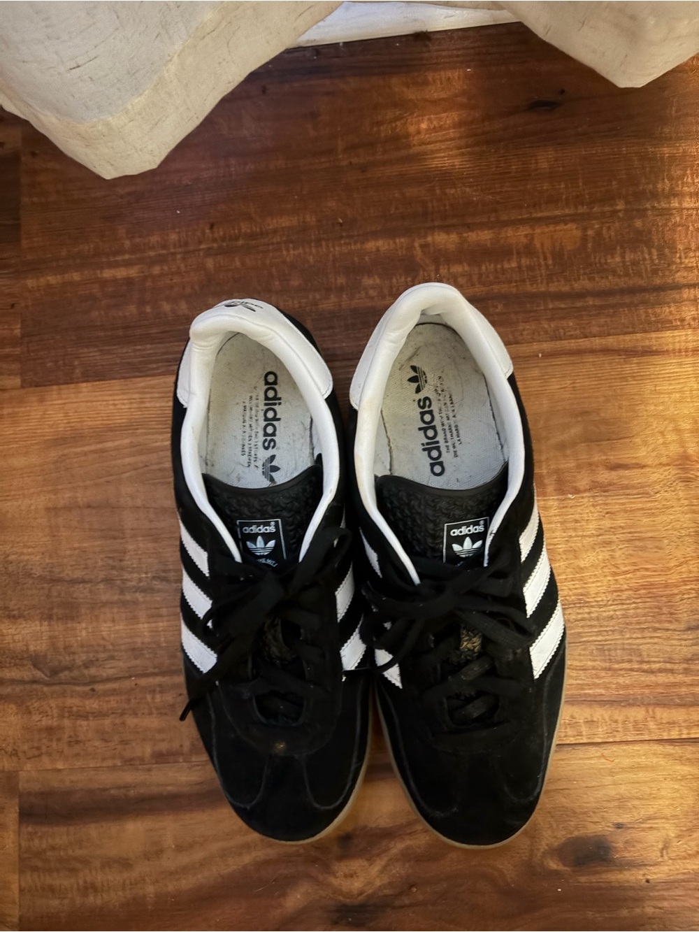 adidas Men’s Black & White Three-Stripe Sneakers